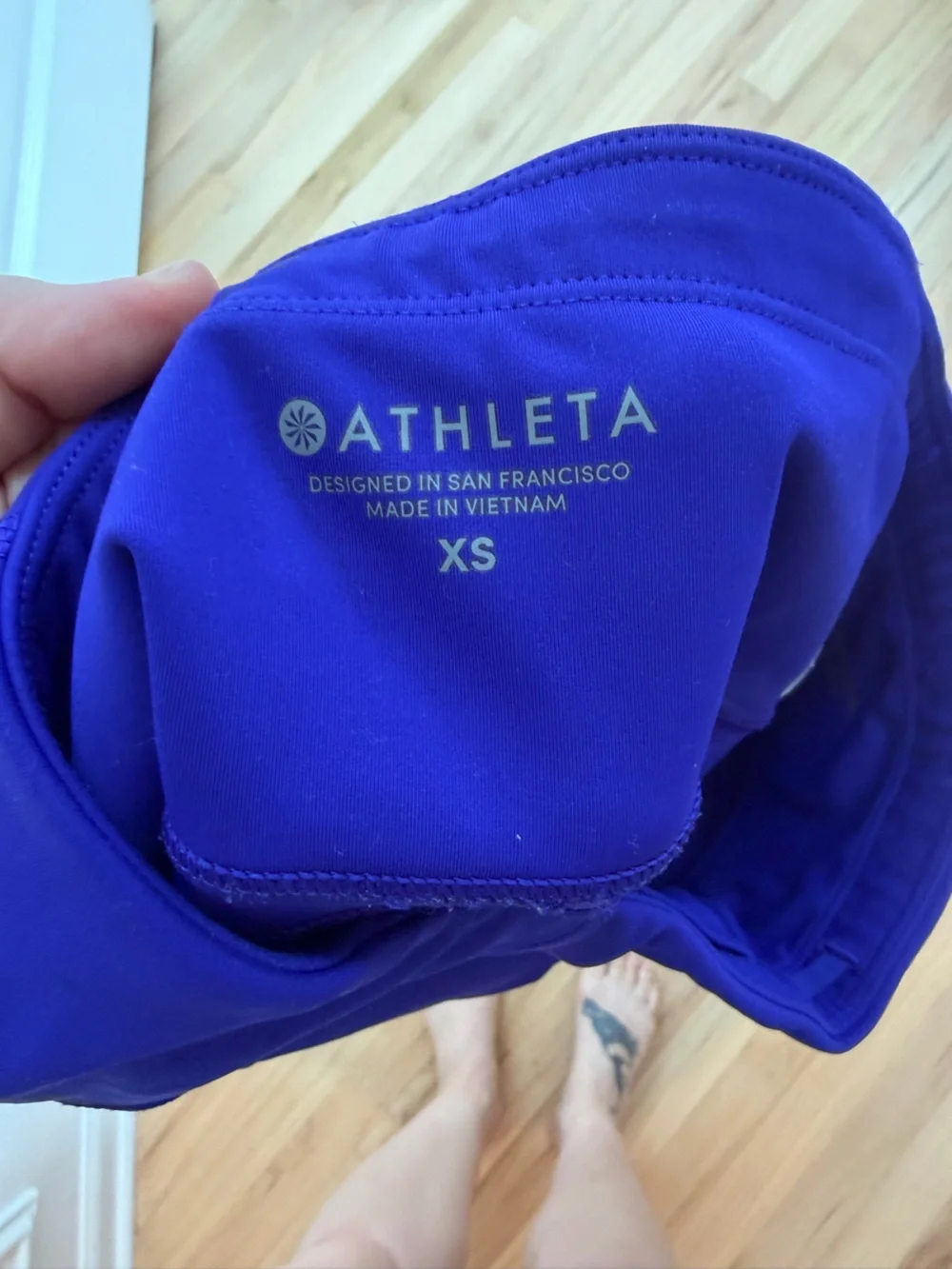 Electric Blue Athletic Capri Leggings W Mesh Panels